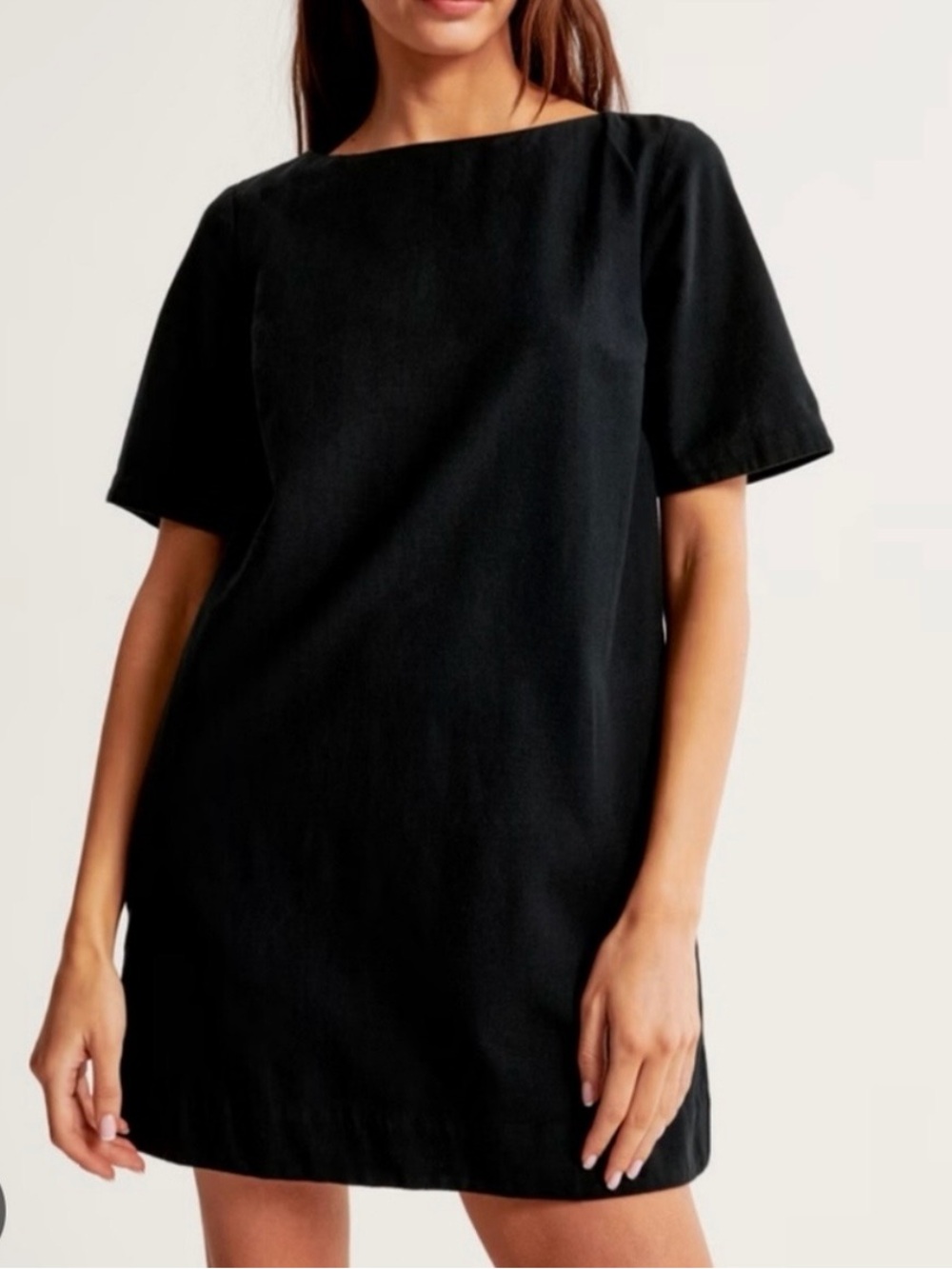 Abercrombie & Fitch Classic Black Linen Shift Dress
